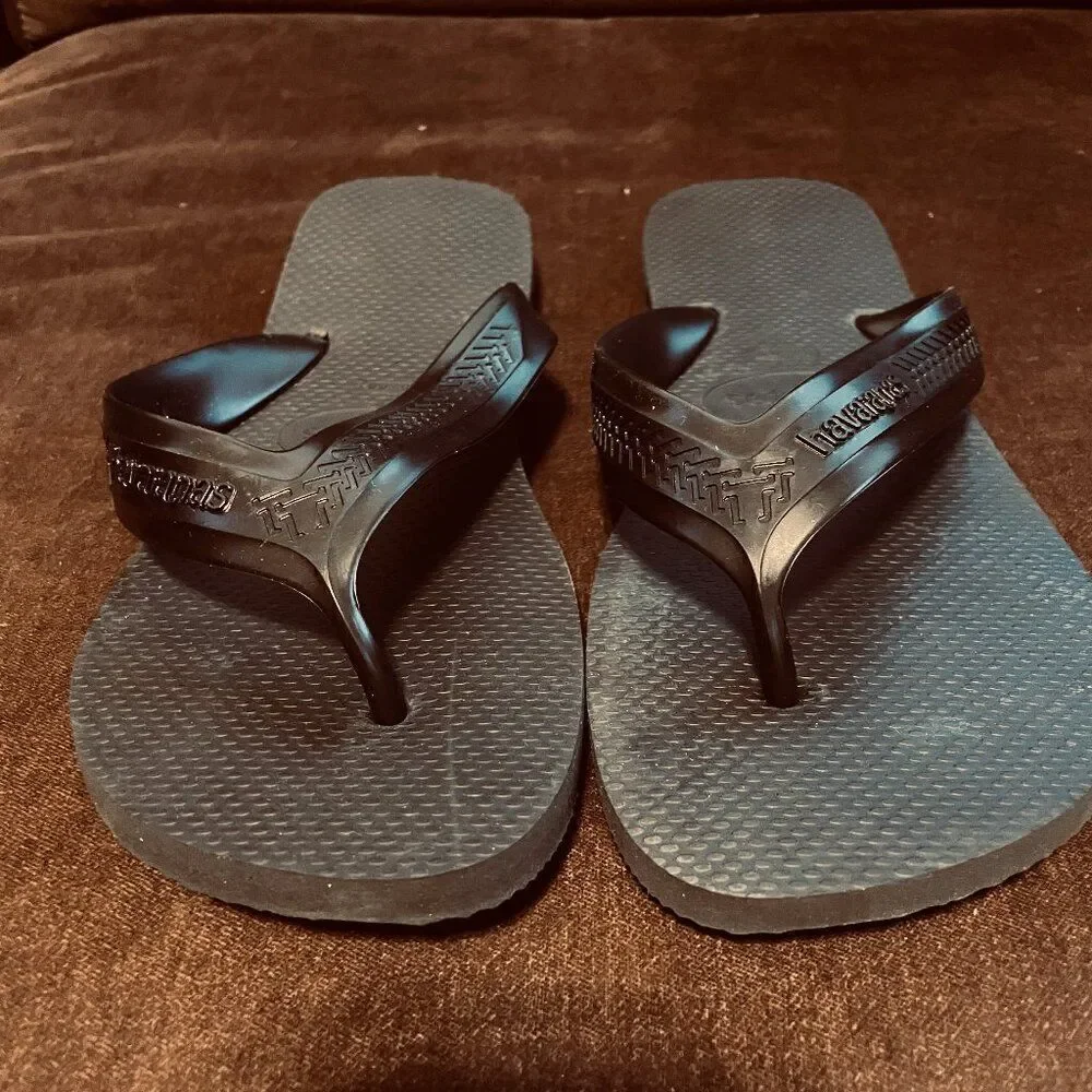 Super Rare Extra Wide Thong Straps Havaianas Mens Black 11/12 US 45/46 EUR